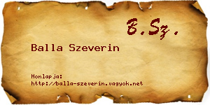 Balla Szeverin névjegykártya